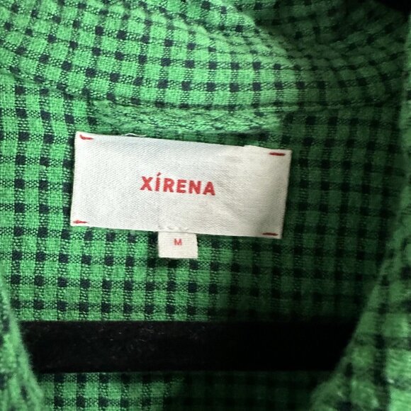 Xirena Pine Sky Jordy Plaid Shirt Button Down Womens Medium Classic Career Green - Picture 7 of 10
